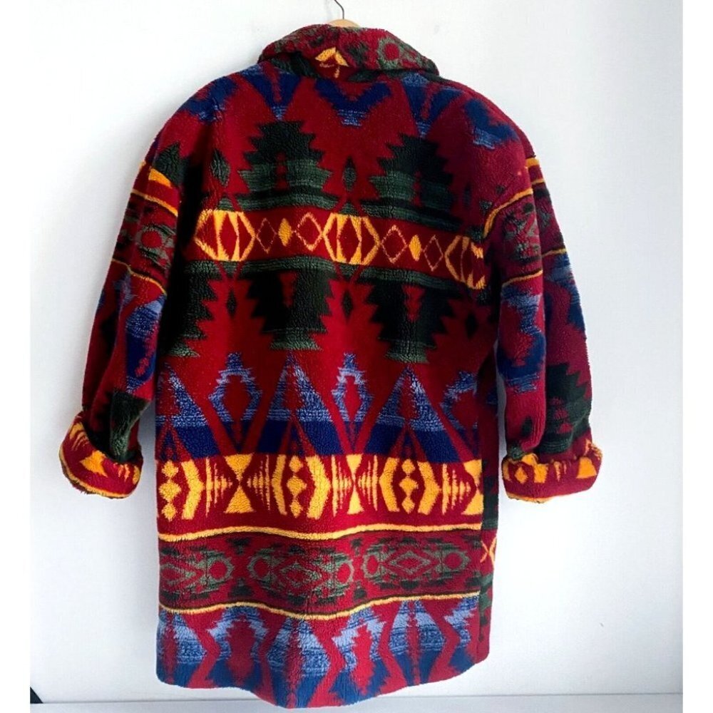 Colorful Geometric Teddy Jacket - Picture 8 of 10